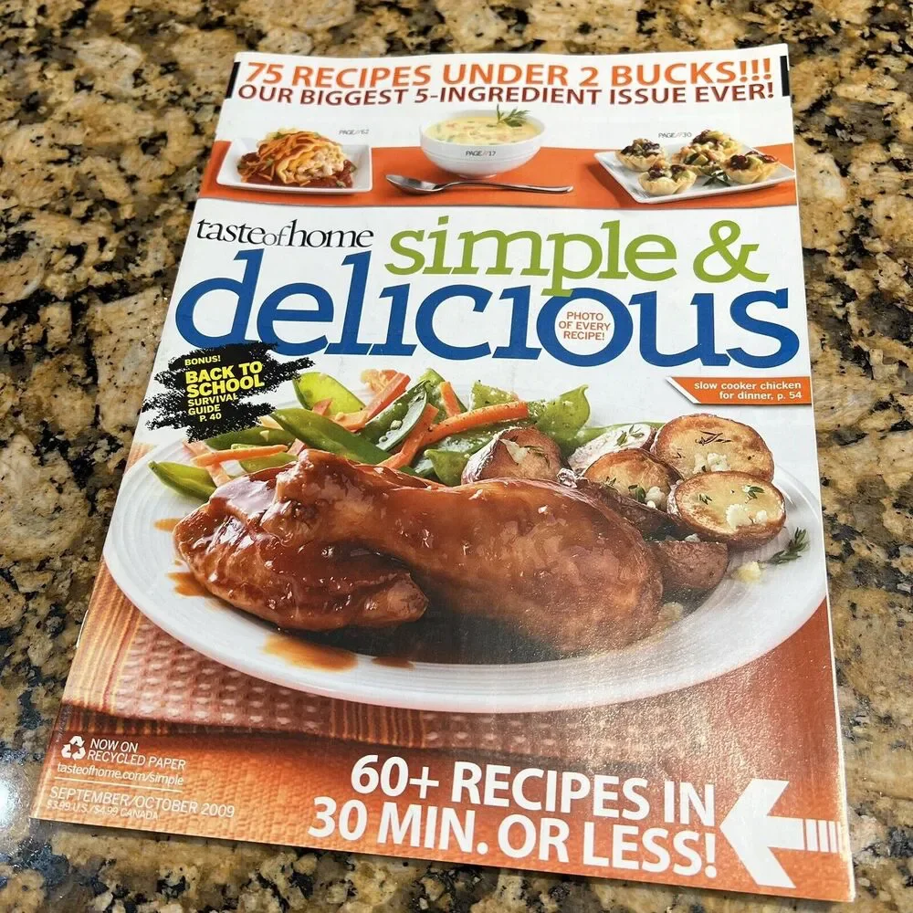 Taste Of Homes Simple and Delicious Back Issues Recipes Magazines 2008 set Of 6